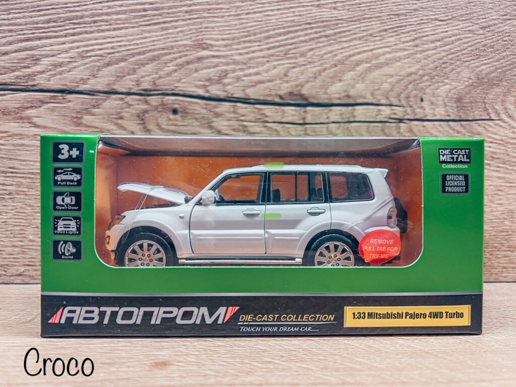 Коллекционная металлическая машинка Джип Митсубиси Паджеро Mitsubishi Pajero 4WD Turbo с инерцией 1:33 Белый (7) купить с доставкой в Украине - croco.in.ua
