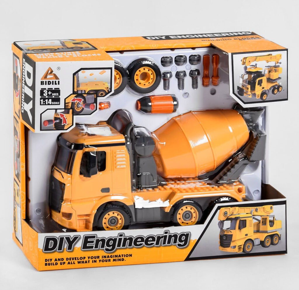 Машинка Бетономешалка Конструктор в масштабе 1:14 DIY Engineering (3) купить с доставкой в Украине - croco.in.ua