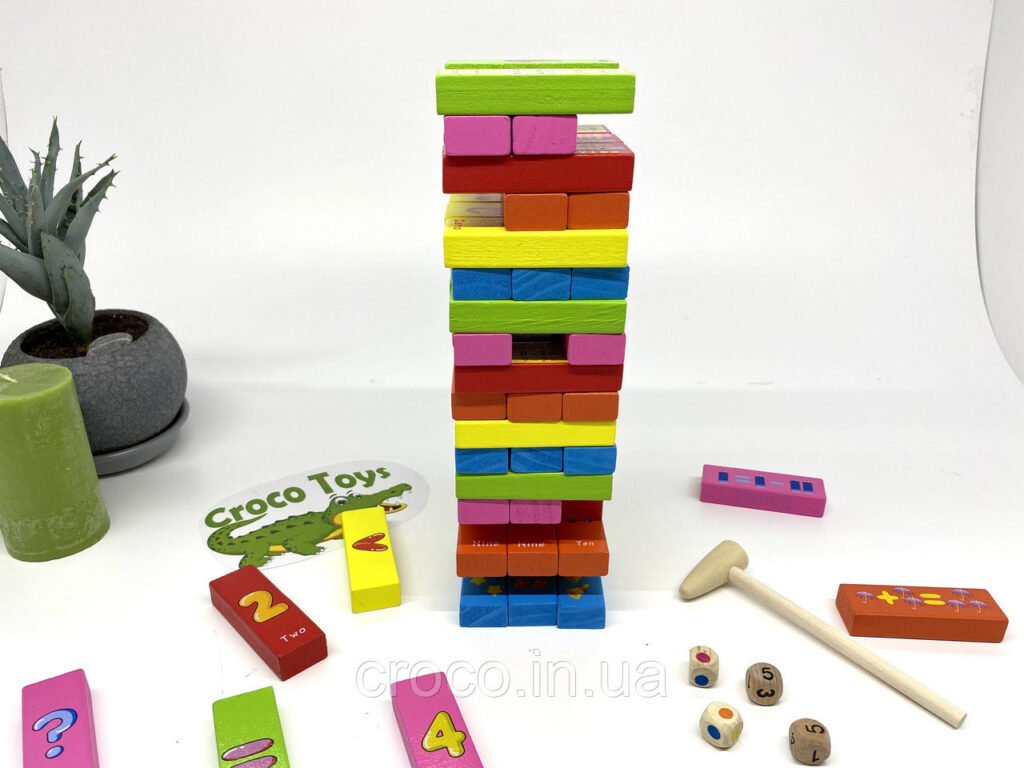 Настольная игра Дженга (Jenga). Деревянная игра Башня 54 детали (3) купить с доставкой в Украине - croco.in.ua