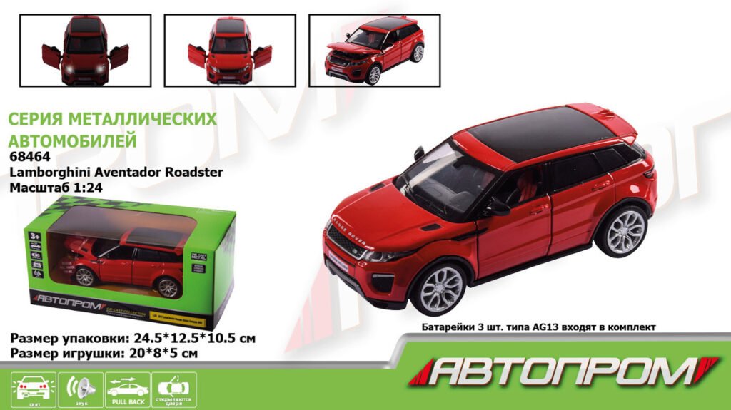 Дитяча іграшка інерційна металева машинка Джип Range Rover Evoque 1:32 Червоний (4) купить с доставкой в Украине - croco.in.ua